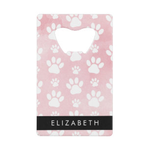 Hondenpoten, witte poten, roze Waterverven, Jouw n Creditkaart Flessenopener