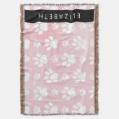 Hondenpoten, witte poten, roze Waterverven, Jouw n Deken (Voorkant Verticaal)