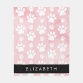 Hondenpoten, witte poten, roze Waterverven, Jouw n Fleece Deken (Voorkant)