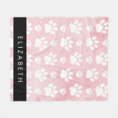Hondenpoten, witte poten, roze Waterverven, Jouw n Fleece Deken (Voorkant (Horizontaal))