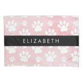 Hondenpoten, witte poten, roze Waterverven, Jouw n Kussensloop (Voorkant)