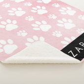 Hondenpoten, witte poten, roze Waterverven, Jouw n Sherpa Deken (3/4)