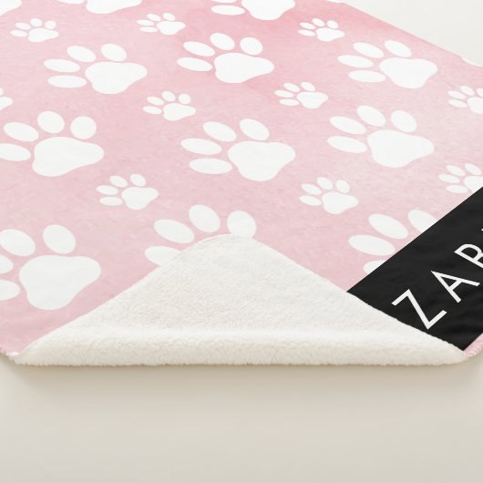 Hondenpoten, witte poten, roze Waterverven, Jouw n Sherpa Deken (3/4)