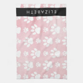 Hondenpoten, witte poten, roze Waterverven, Jouw n Theedoek (Verticaal)