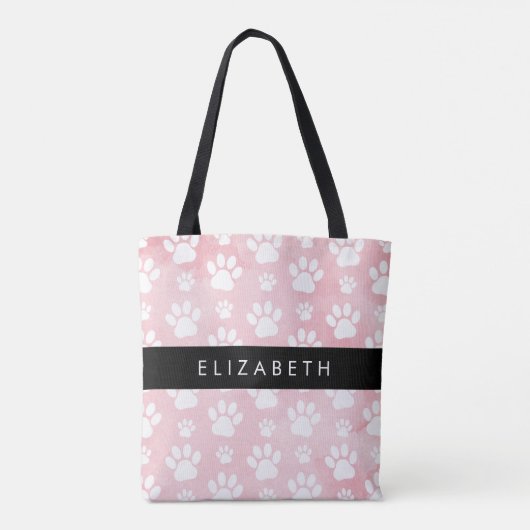 Hondenpoten, witte poten, roze Waterverven, Jouw n Tote Bag (Achterkant)