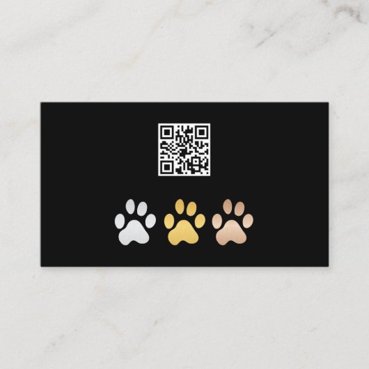 Hondenpoten (zilver, goud, brons) | QR-code Visitekaartje (Voorkant)