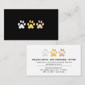 Hondenpoten (zilver, goud, brons) visitekaartje (Voorkant / Achterkant)