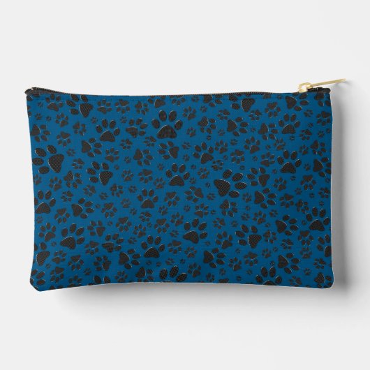 Hondenpoten zwart en wit Polka Dot op blauw Etui (Achterkant)