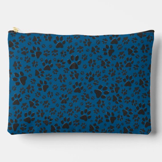 Hondenpoten zwart en wit Polka Dot op blauw Etui (Voorkant)
