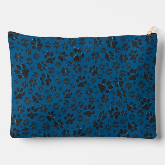 Hondenpoten zwart en wit Polka Dot op blauw Etui (Achterkant)