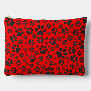 Hondenpoten zwart en wit Polka Dot op rood Etui