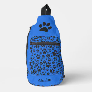 Hondenpoten Zwart & Wit Stippenpatroon op technisc Sling Bag