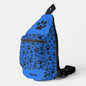 Hondenpoten Zwart & Wit Stippenpatroon op technisc Sling Bag (Rechterhoek)
