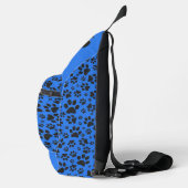 Hondenpoten Zwart & Wit Stippenpatroon op technisc Sling Bag (Rechts)