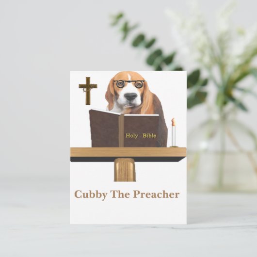 hondenprediker briefkaart (Staand voorkant)