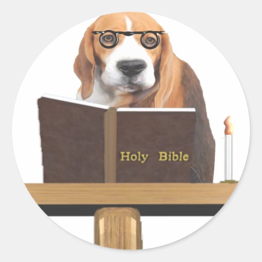 hondenprediker ronde sticker (Voorkant)