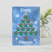 Hondenprint Kerstkaart (Staand voorkant)