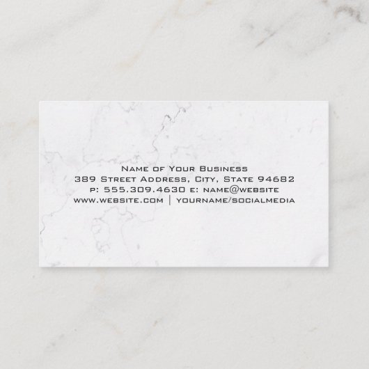 Hondenprofiel Afbeelding | Witte marmeren achtergr Visitekaartje (Achterkant)