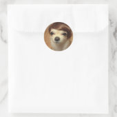 hondenpruik ronde sticker (Tas)