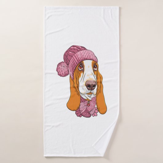 hondenras Basset Hound in gebreid pet Badhanddoek (Badhanddoek)