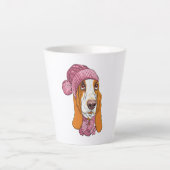 hondenras Basset Hound in gebreid pet Latte Mok (Voorkant)