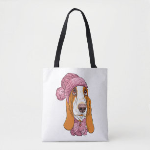 hondenras Basset Hound in gebreid pet Tote Bag