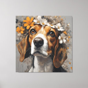 Hondenras Bloemenportretten 17 Canvas Afdruk