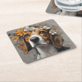 Hondenras Bloemenportretten 17 Kartonnen Onderzetters (Schuin)