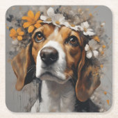 Hondenras Bloemenportretten 17 Kartonnen Onderzetters (Voorkant)