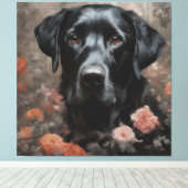 Hondenras Bloemenportretten 19 Canvas Afdruk (Insitu (Houten vloer))