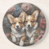 Hondenras Bloemenportretten 5 Zandsteen Onderzetter (Voorkant)