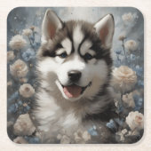 Hondenras Bloemenportretten 7 Kartonnen Onderzetters (Voorkant)