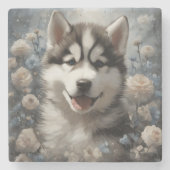 Hondenras Bloemenportretten 7 Stenen Onderzetter (Voorkant)