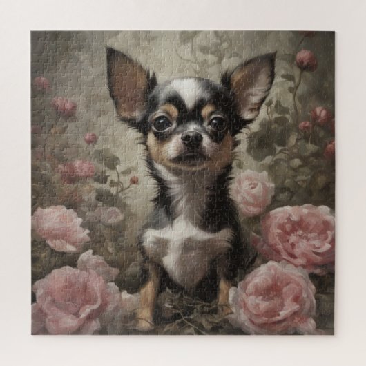 Hondenras Bloemenportretten 9 Legpuzzel (Verticaal)