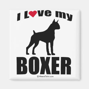 "HONDENRAS" - BOXER - "IK HOOR VAN MIJN BOXER" MAGNEET