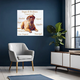 Hondenras Canvas met Temperamentseigenschappen Afdruk