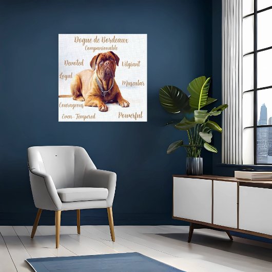 Hondenras Canvas met Temperamentseigenschappen Afdruk