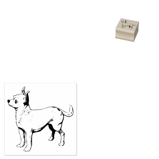 Hondenras Chihuahua Rubberstempel (Gestempeld)