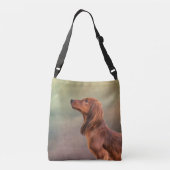 Hondenras-dachshund tekenen crossbody tas (Achterkant)