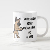 Hondenras en koffie van de herder grote koffiekop (Rechts)