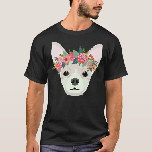 Hondenras Floral Crown Chihuahuas Pure B T-shirt (Voorkant)