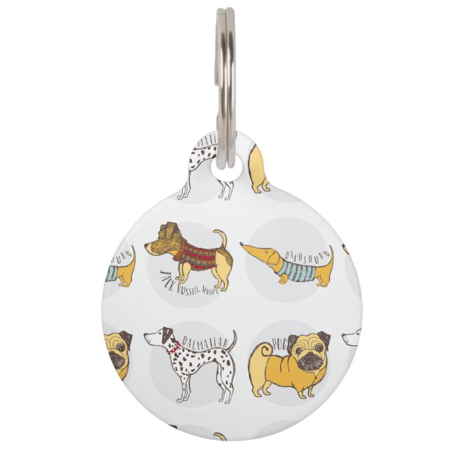 Hondenras Gepersonaliseerd Ontwerp Identificatiela Huisdierpenning (Voorkant)