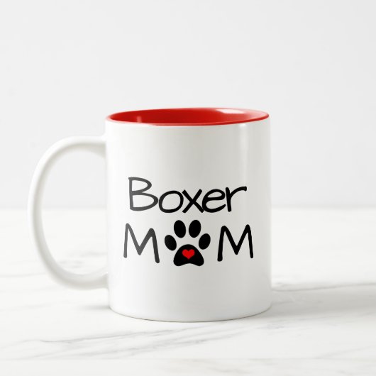 hondenras Gifts, Boxer Mam Tweekleurige Koffiemok (Links)