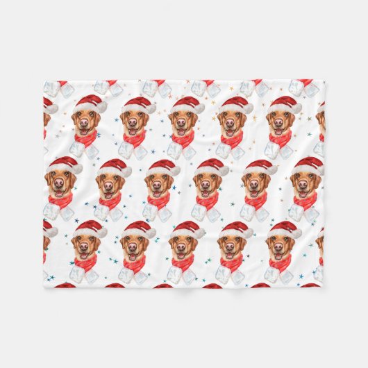Hondenras kerstmis van Labrador Fleece Deken (Voorkant (Horizontaal))
