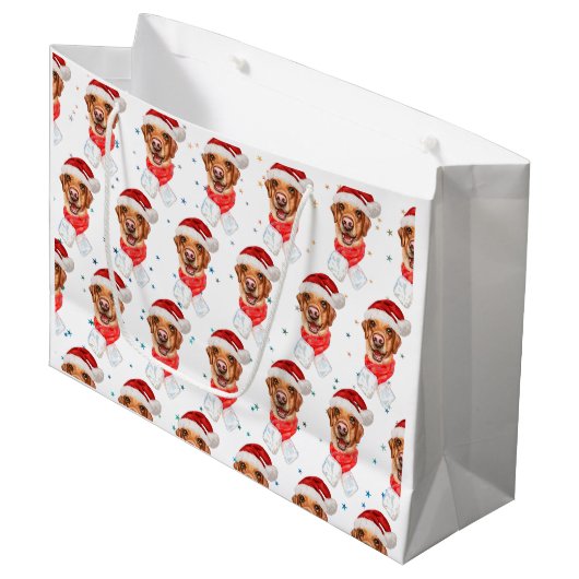 Hondenras kerstmis van Labrador Groot Cadeauzakje (Voorkant Gekanteld)