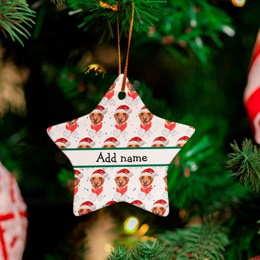 Hondenras kerstmis van Labrador Keramisch Ornament