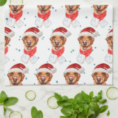 Hondenras kerstmis van Labrador Theedoek (Gevouwen)