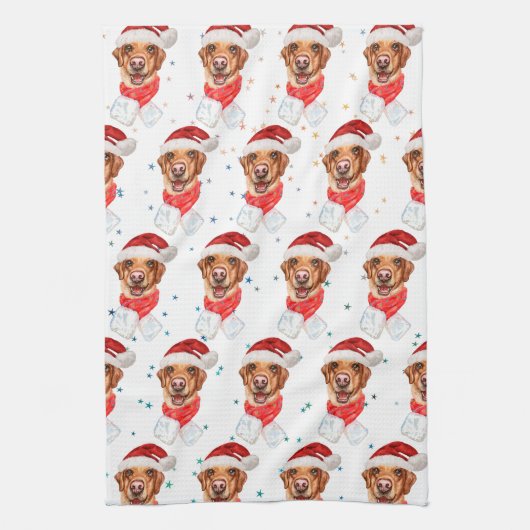 Hondenras kerstmis van Labrador Theedoek (Verticaal)