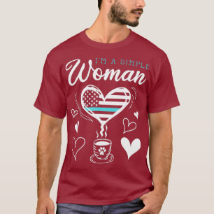 Hondenras koffieboon im een eenvoudige vrouw ameri t-shirt