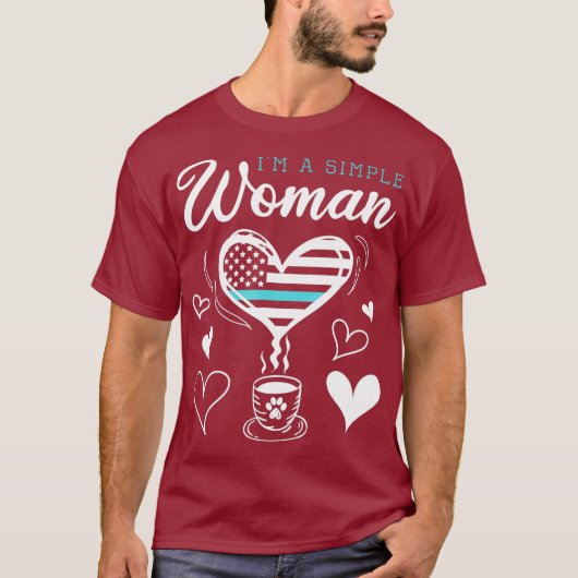 Hondenras koffieboon im een eenvoudige vrouw ameri t-shirt (Voorkant)
